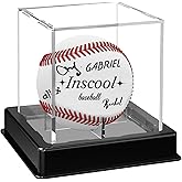 Inscool Acrylic Display Case , UV Protected Baseball Display Case Baseball Holder Acrylic Cube Clear Box Memorabilia Display Cases ,Autograph Display Cases&Storage Baseball Display Case (High Class)