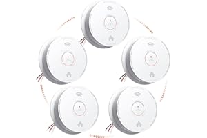 Jemay Smoke Detector Carbon Monoxide Alarm Combo, Hardwired CO Detector with 10-Year Battery,Voice Alerts, Interconnectable Fire and Carbon Monoxide Detector, 5 Packs