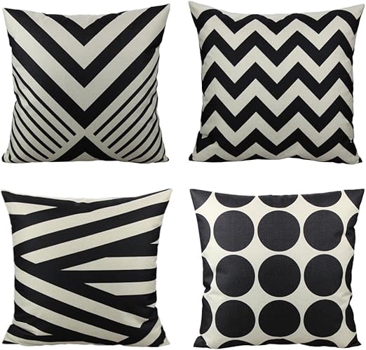Amazon Com All Smiles 4 Pack Black Stripes Decorative Throw