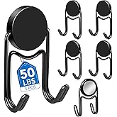 LOVIMAG Magnetic Hooks for Cruise Cabins Essentials 2026 Door Magnets 50LBS | 5 Pack Ship Walls Must Haves Classroom Strong Heavy Duty Metal Locker Decor magnet Decorations Fridge Organization Black