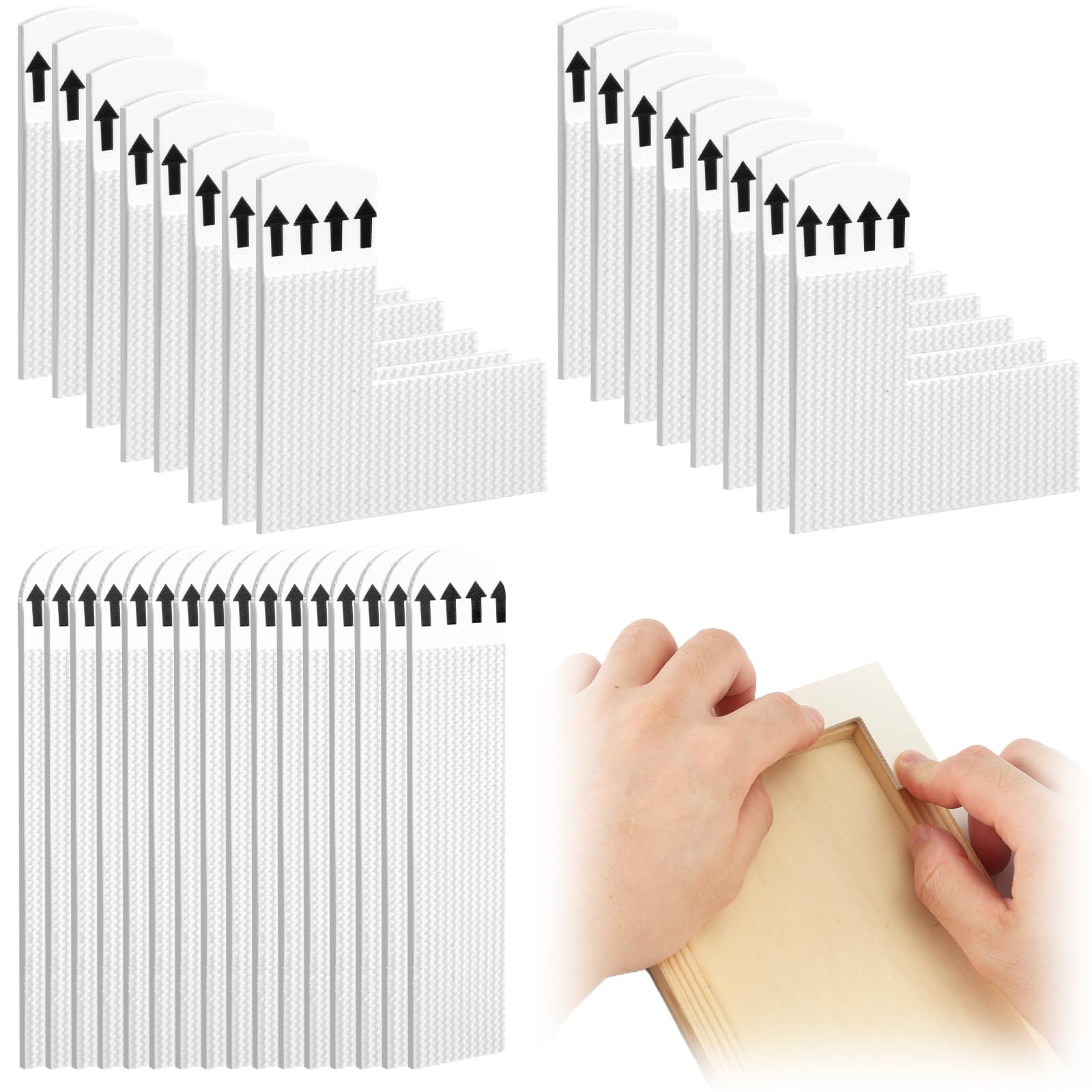 Photo 1 of 16 Pairs Straight Picture Frame Hanging Strips & 16 Pairs L-Shaped Picture Hanging Strips, Damage Free Adhesive Picture Hangers Without Nails Wall Hanging Strips for Posters Paintings