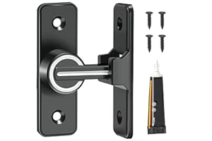 QBILY 90 Degree Barn Door Latch - Barn Door Lock Luminous, Heavy Sliding Barn Door Latches Door Lock, Door Lock Hardware Safety Door Latch is Applicable to Barn Garden Bathroom Window Garage Door (Black)