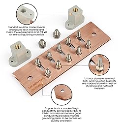 Pure Copper Ground Bar Kit- Adjustable Wall Mounted