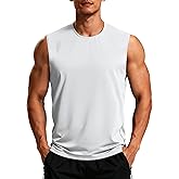 Gofeat Men's Sleeveless Shirts UPF 80+ Quick Dry Tank Tops Workout Gym Muscle Shirts for Running Swim Summer