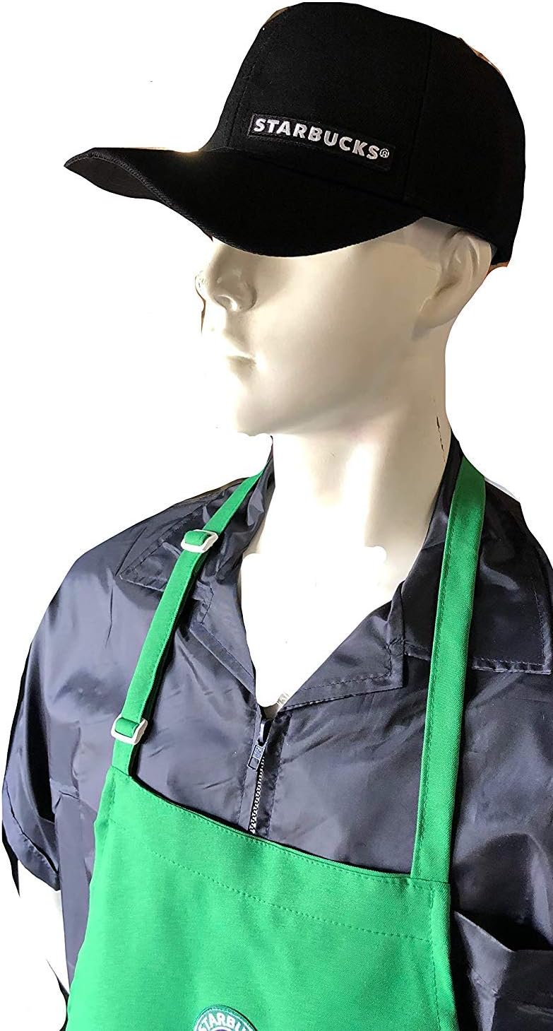 Ultimate Aprons Beautiful Green Apron Center Pocket Embroidered Logo Patch (Apron + HAT)