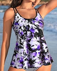 Womens Flowy Tankini Tops Only - Modest Bathing