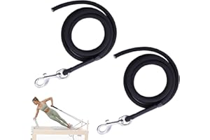 Heavy Duty Pilates Reformer Replacement Rope, 8mm Thick Nylon Cord with Stainless Steel Snap Hook, 110” Universal Length, Dur