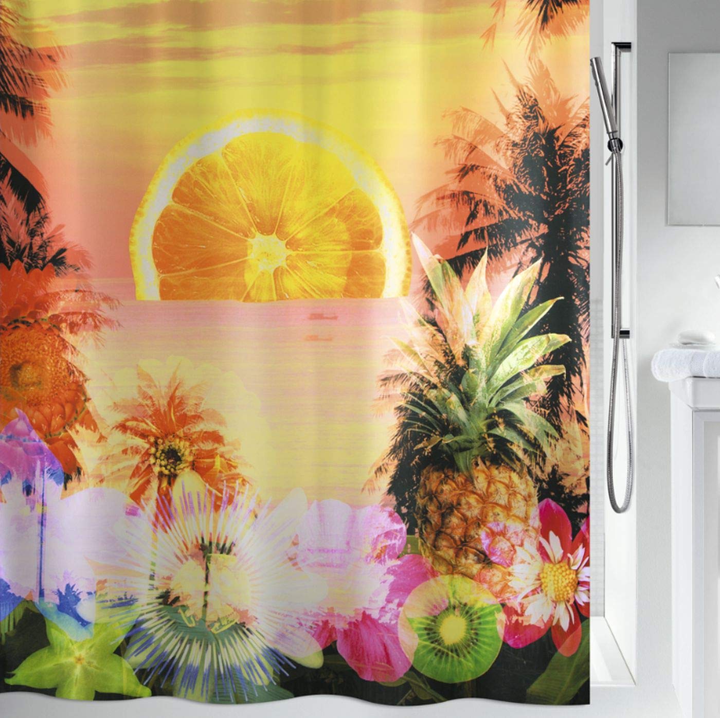 Spirella 1018476 10.18476 Textile Shower Curtain, Polyester, Sunset 180 x 200 cm