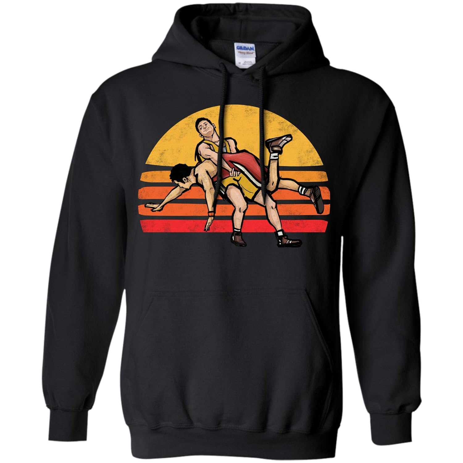 Vintage Wrestling Graphic T Shirts Two Wrestlers Sun Gifts Tees Zelite