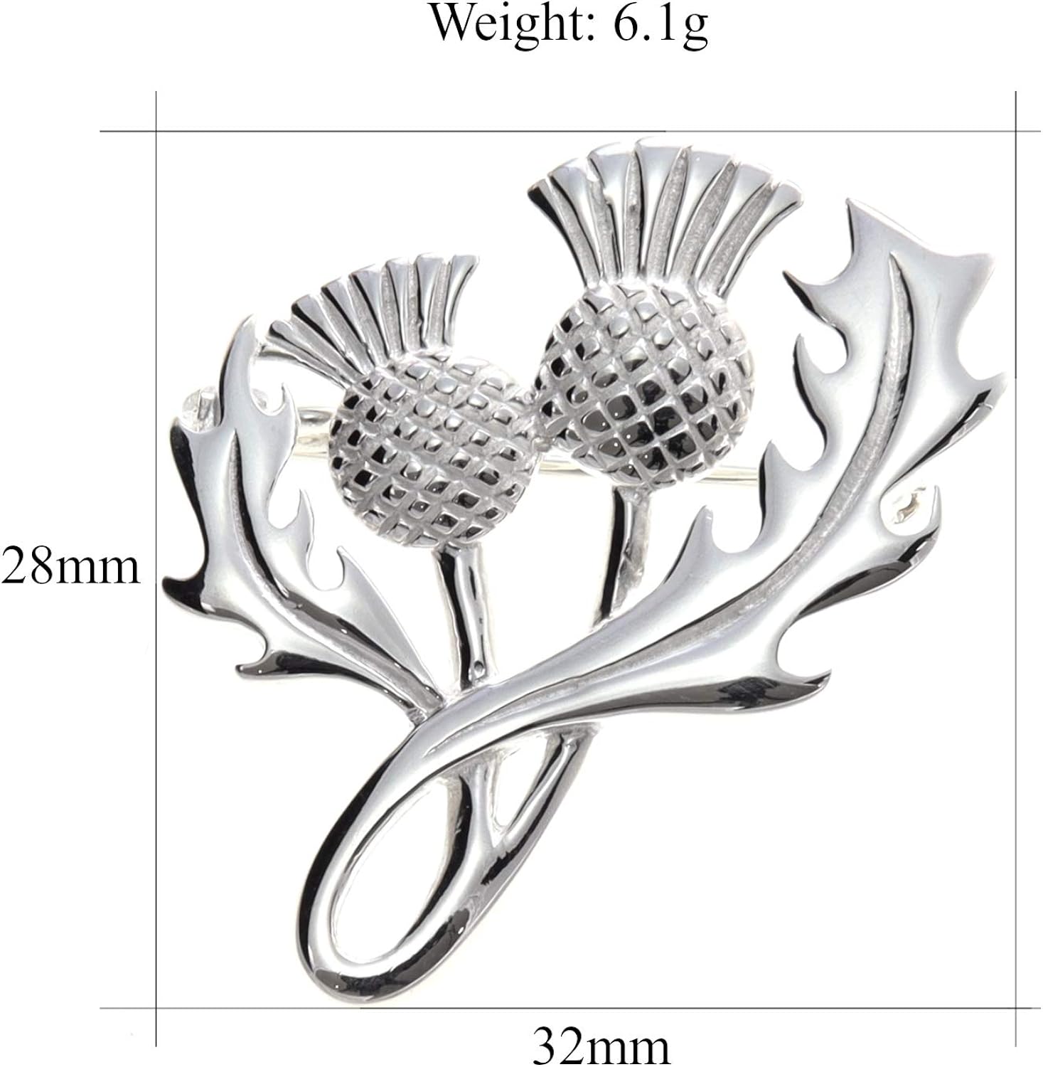 Alexander Castle Women's 925 Sterling Silver Scottish Thistle Brooch Pin with Jewellery Gift Box - Scottish Gift for Women - Image 4