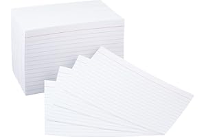Amazon Basics Ruled Lined Index Note Cards, 500 Count, 5 Pack of 100, White, 4 in x 6 in