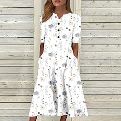 Short Sleeve Sundresses for Women Women's 2024