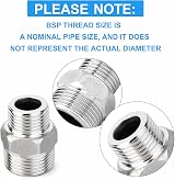 ERGAOBOY 2 Pcs Stainless Steel 304 BSP Reducing Hex Nipple 3/4" x 1/2" view 3
