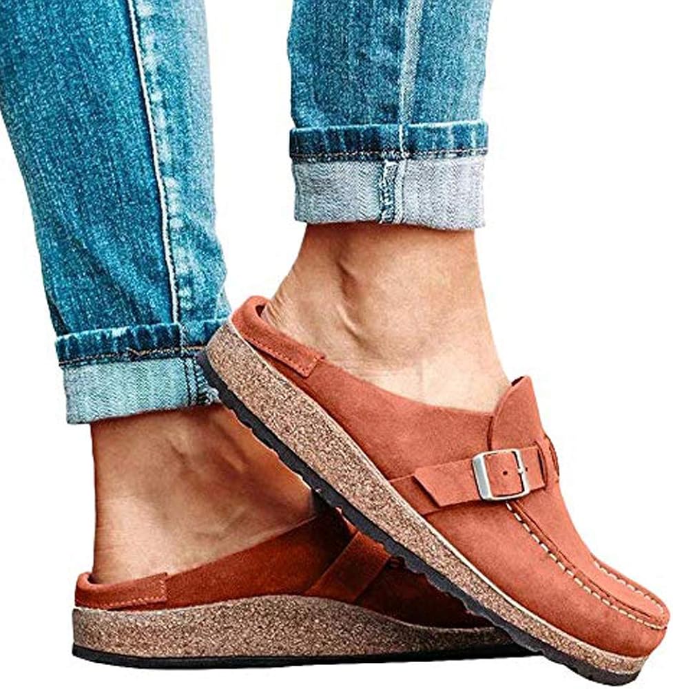 Comfy Closed Toe Slip On Mules and Slides Loafers Flat