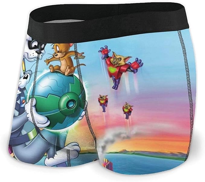 Amazon メンズボクサーパンツ メンズコットンボクサーパンツトランクス漫画トムジェリーメンズボクサーブリーフs Xxlプリントパンツ デザイン超柔らかく快適で通気性と弾力性のある黒 ボクサー 通販