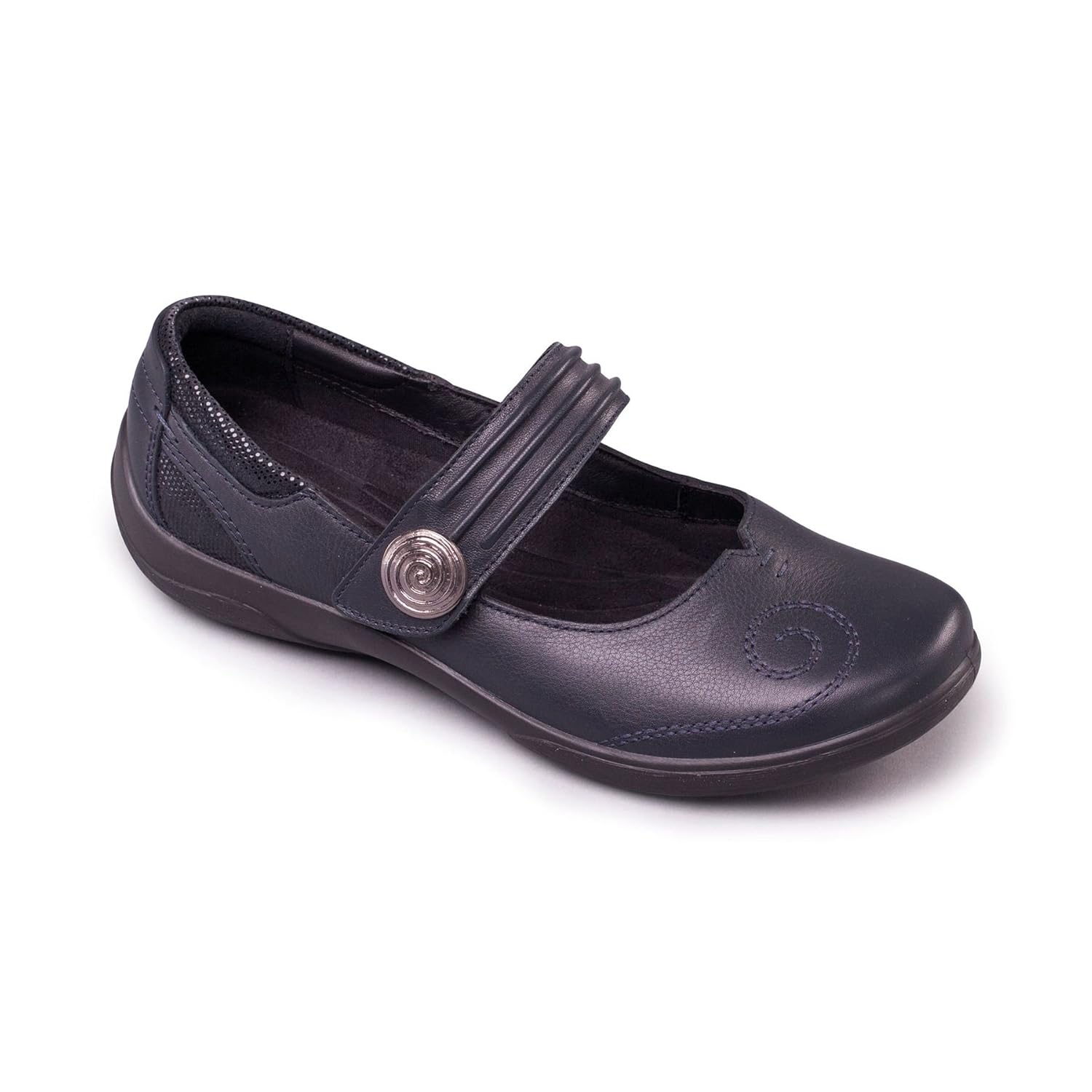 Padders Womens Ladies Mary Jane Bar Shoes Poem Leather Upper Wide EEE