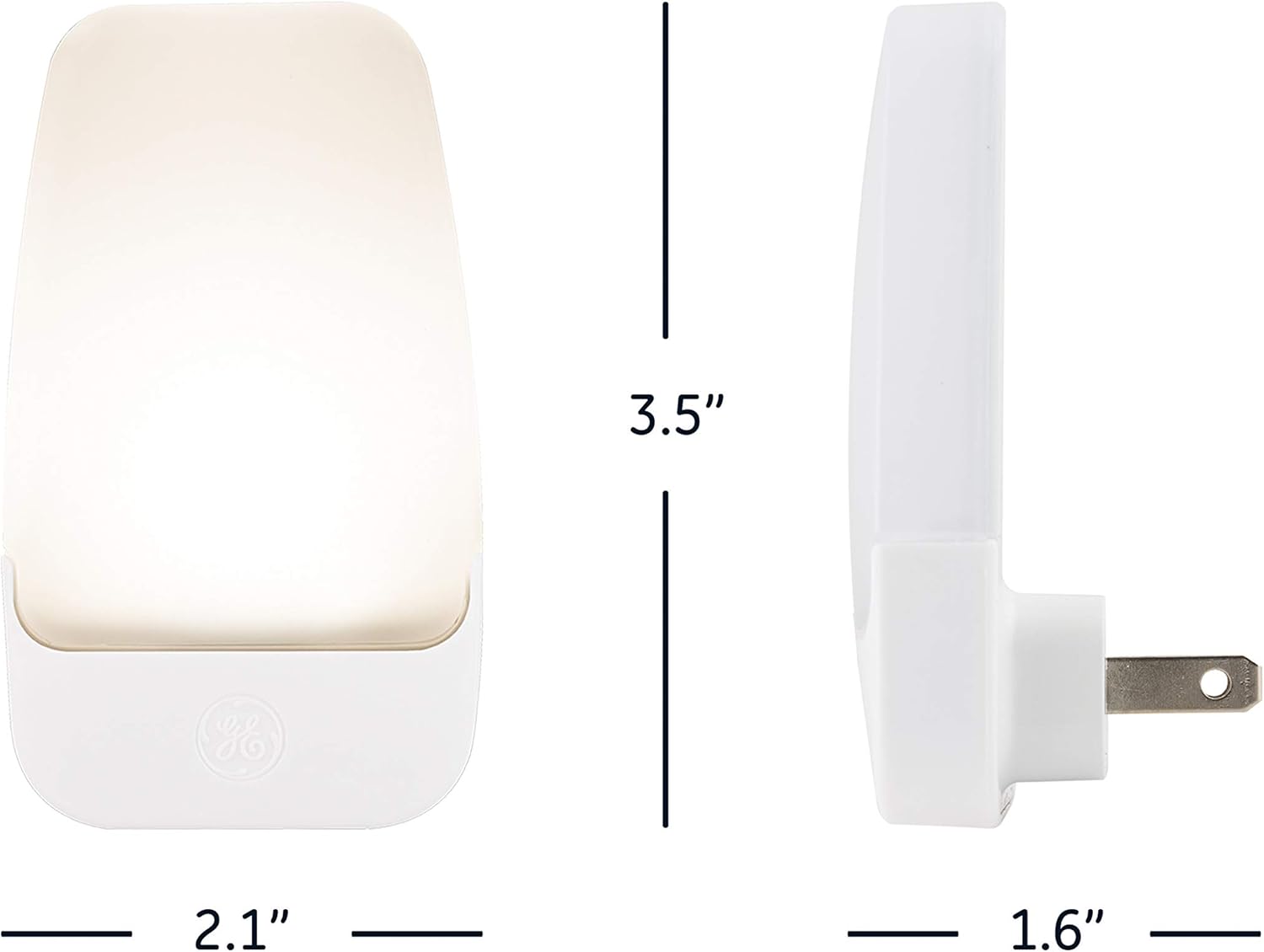 GE 30966 Bright White, 3000K, 2 Pack LED Night Light, Dusk to Dawn Sensor, UL-Listed, Ideal for Kitchen, Home Office, Bedroom, Nursery, Bathroom, 2: Home Improvement
