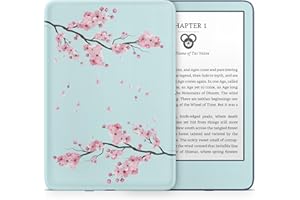 Tacky Design Cherry Blossom Skin for Kindle Paperwhite Skin Wrap, Blue Flower Skin for Kindle Stickers, Premium Vinyl 3M Full Wrap for Kindle Paperwhite Covers (Kindle Paperwhite (11th Gen, 2021))