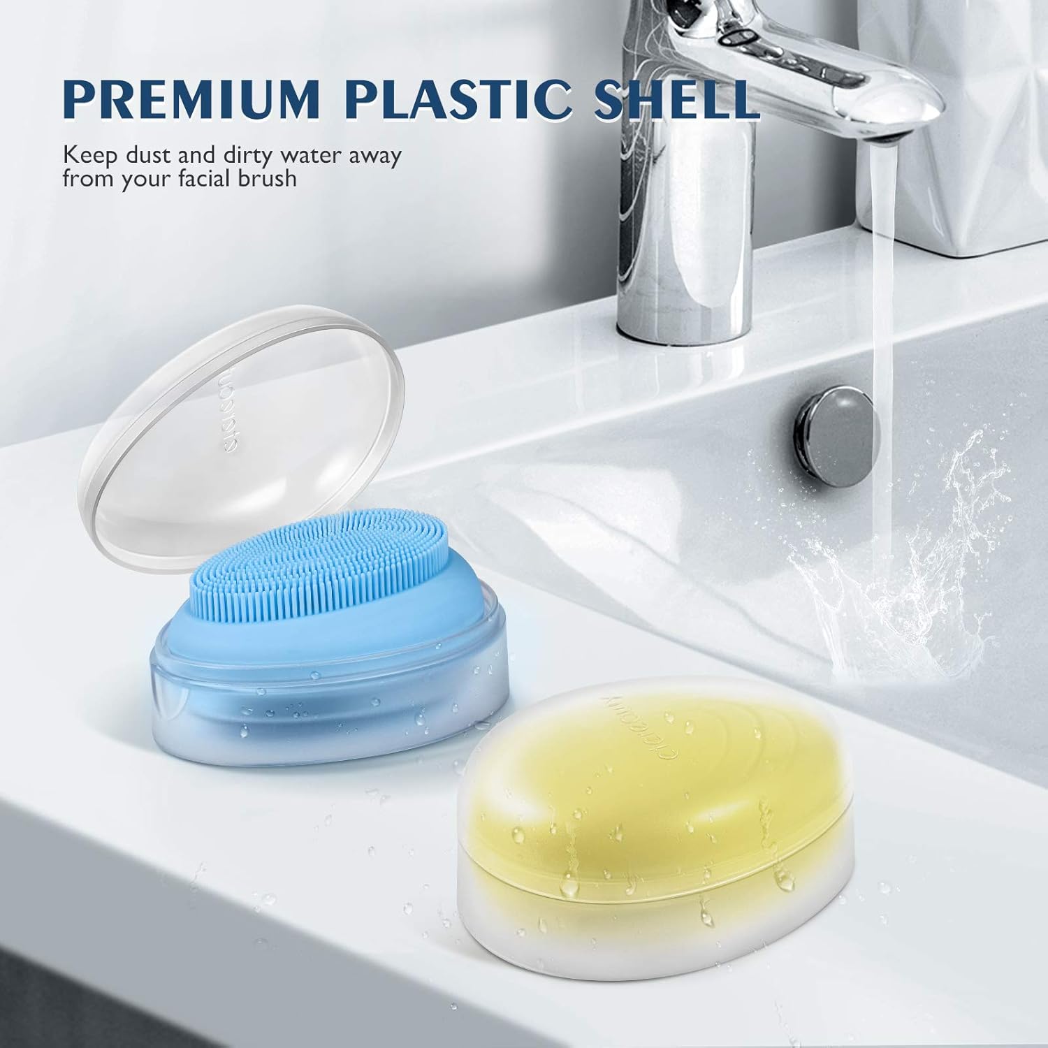 Silicone Face Scrubber, 2 Pack Soft Facial Scrubber for Exfoliator ETEREAUTY Manual Facial Cleansing Brush Non-slip Pad with Travel Portable Box for Blackhead Removing Exfoliating Massage Pore: Beauty