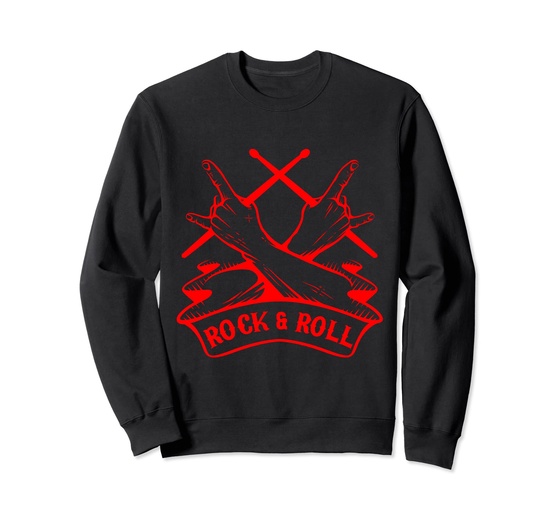 Rock And Roll Drumsticks Musical Band Drumming Drumsticks Sweatshirt