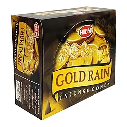 Gold Rain Incense Cones and Cone Incense Burner