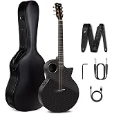 Enya X4 PRO 41-Inch Carbon Fiber Acoustic-Electric Guitar | Cutaway Design, AcousticPlus System, Built-In Effects, Onboard Tuner, Deluxe Hard Case, Ideal for Professional Stage Use