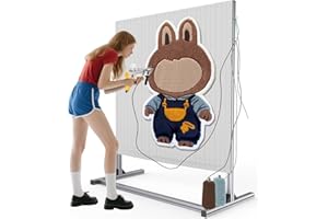 NODOCA 53'' Tufting Frame with Spikes, Aluminum Metal Tufting Frame for Rug Making, Tufted Frame for Beginners, Tufting Cloth Stand for Carpet Making, Tufting Supplies [53inch/135cm]