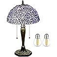 Nizrsky Tiffany lamp Agate Amber Stained Glass Table Lamp 12X12X19 Inches Antique Vintage Tiffany Style Lamp for Bedroom Living Room Office,Luxury Bedside Night Light