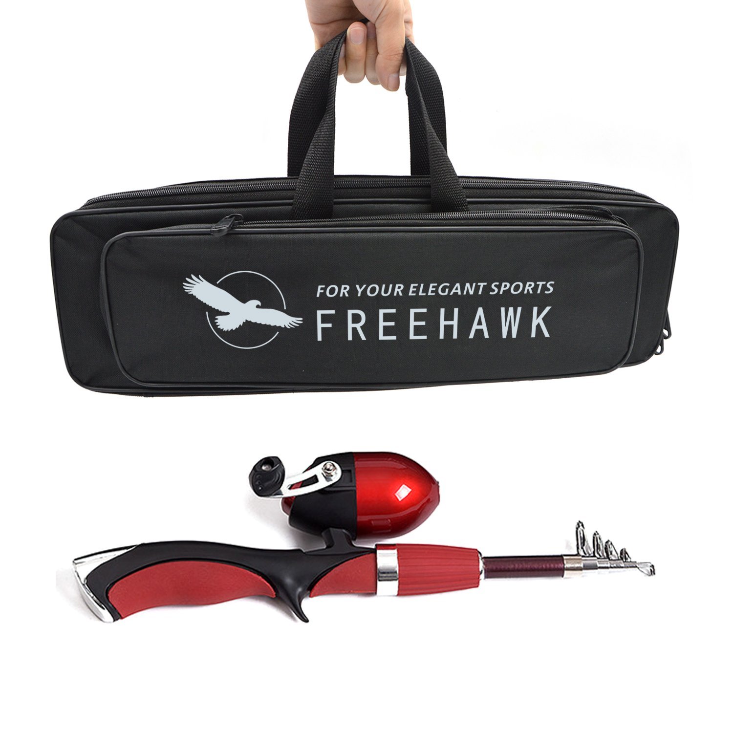 Fishing Kit,Rod & Reel Combos,Freehawk Spinning Travel Kit,Mini Fishing
