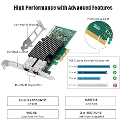 Vogzone 10Gb PCI-E NIC Network Card for Intel