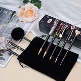 WEMATE 8 Pcs Ballpoint Pens Set Metal Crystal Diamond Glitter Black Blue Ink view 7