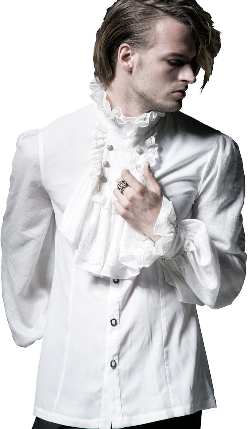 Halloween Costume White Button Up Shirt Amazon.com: Punk Rave Men's White Gothic Victorian Button Down Shirt