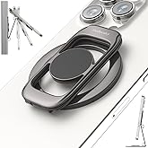 Doflyesky for MagSafe Magnetic Phone Grip Stand [Upgrade Dual-Hinge-Sided Magnets] Compatible with MagSafe Ring Gym Car Holder for iPhone 17/16/15/14/13/12 Pro Max Series Case All Phones (Black)