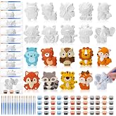 Simgoing 20 Set Jungle Animals Ceramic Painting Kit | Paint Your Own Safari Animal Figurine, DIY Ceramic to Paint, Plaster Arts and Craft, for Adults Holiday Birthday Party Favor