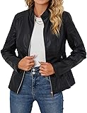 Bellivera Faux Leather Jackets for Women Moto Soft