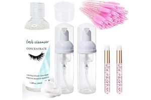 AREMOD Lash Shampoo Concentrate, 100ml Lash Cleanser Concentrate for Lash Extensions Eye Makeup Remover Supplies for Professional & Home Use(pink)