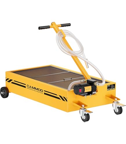 20 Gallon Portable Oil Drain Tank W/4 Casters & 8ft Hose & Pump For Truck Car US