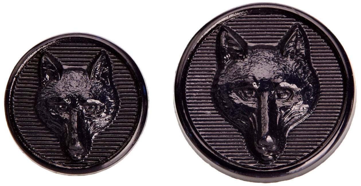 Equetech Fox Head Riding Jacket Buttons – Set of 8, Navy – Spare Replacement Equestrian Coat Buttons