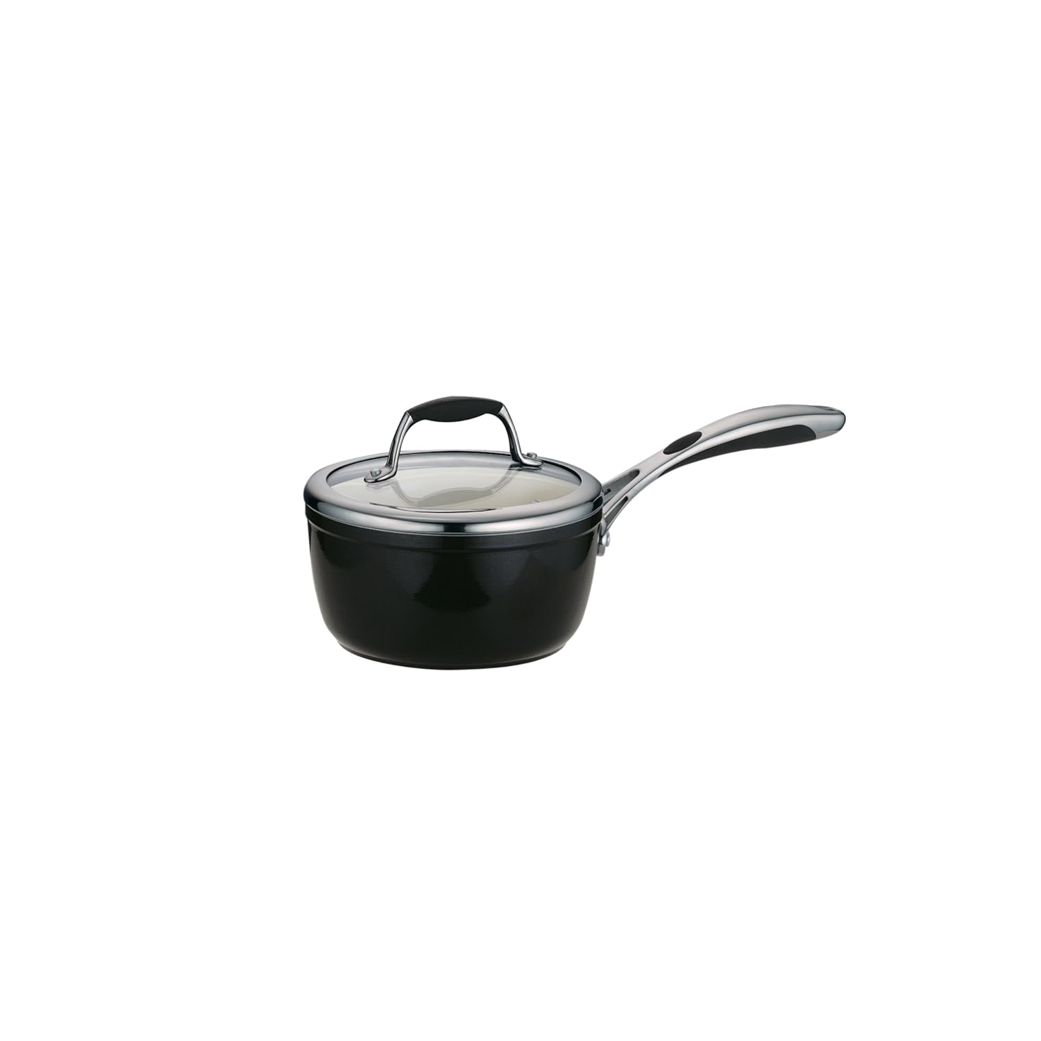 Tramontina 80110/024DS Gourmet Ceramica Deluxe Covered Sauce Pan, PFOA- PTFE- Lead and Cadmium-Free Ceramic Interior, 1.5-Quart, Metallic Black, Made in Italy