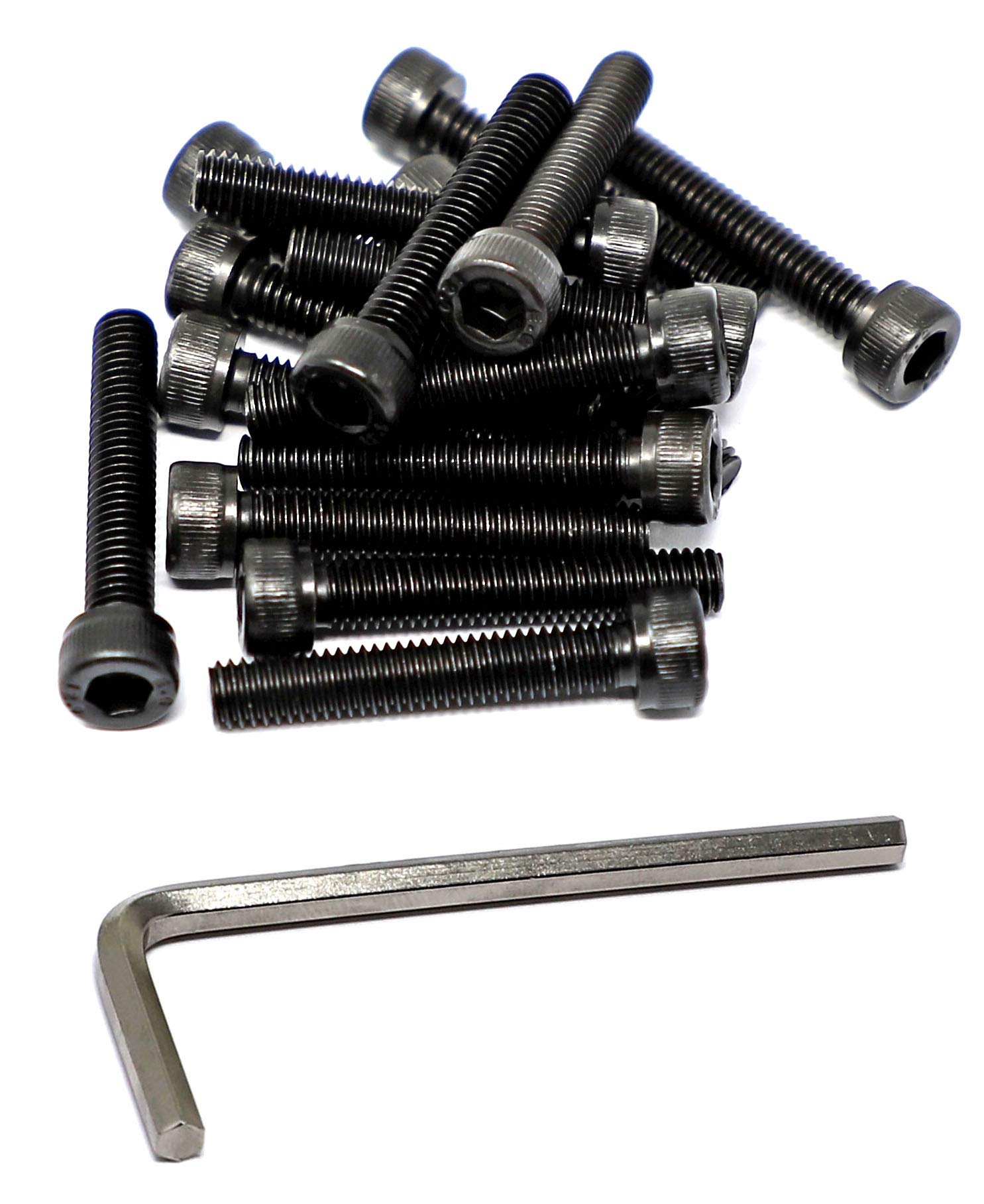 iExcell 25 Pcs 12 .9 Grade M6 x 35 mm Alloy Steel Hex Socket Head Cap Screws Bolts Hex Key Kit