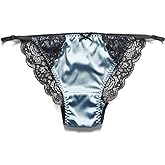 SilRiver Womens Silk String Bikini Satin Panties for Women Underwear Shiny Tanga Briefs