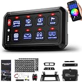SUPAREE 8 Gang Switch Panel RGB LED Lighted Control Pod | Bluetooth Relay Box with Toggle Momentary Strobe Function, Universal Auxiliary Control System