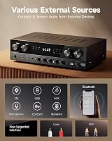 Donner Stereo Receiver 1000W 4 Channel Bluetooth 5.0 USB FM Karaoke Mic view 3
