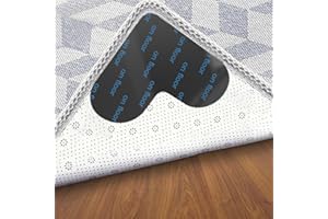 Sayenz 8 Pcs Grippers, Non Slip Rug Pads for Hardwood Floors and Tiles, Reusable and Washable Tape for Area Rugs, Dual Sided Adhesive Gripper Keep Corners Flat (8, Heart Shape - Black)