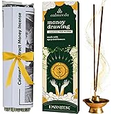 CALMVEDA Attract Money Incense Sticks - for Manifestating Abundance (80+ Sticks) with Aventurine Crystal Keychain for Unlocking Wealth | Spicy Aroma of Cinnamon Incense & Clove