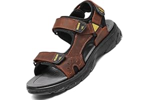 Lvptsh Mens Sandals Open Toe Leather Sport Sandals Summer Outdoor Hiking Shoes Water Beach Athletic Fisherman