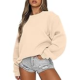 EFAN Womens Sweatshirts Oversized Crewneck Y2K Fleece Hoodies Fall Fashion 2026 Teen Girls Cute Winter Clothes Sweater