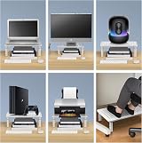 suptek Monitor Stand Riser White Metal 3 Heights MST003W 370x235mm 20kg view 7