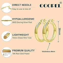 4mm Thick Gold Chunky Earrings Steling Silver Post