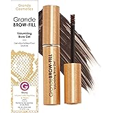Grande Cosmetics GrandeBROW-FILL Volumizing Brow Gel, Tinted or Clear Eyebrow Mascara, Soft Flexible Hold, Water Resistant